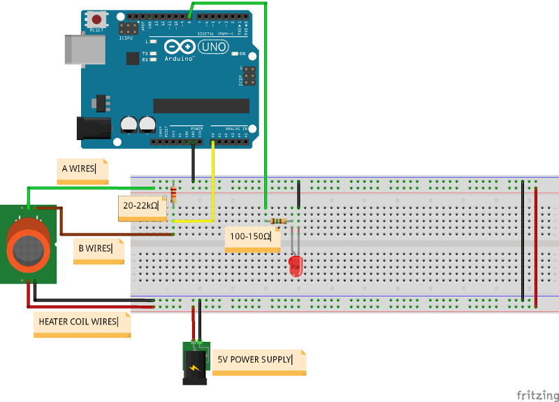 Gas sensor - circuit diagram